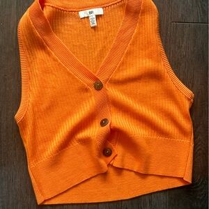 Orange sweater vest tank